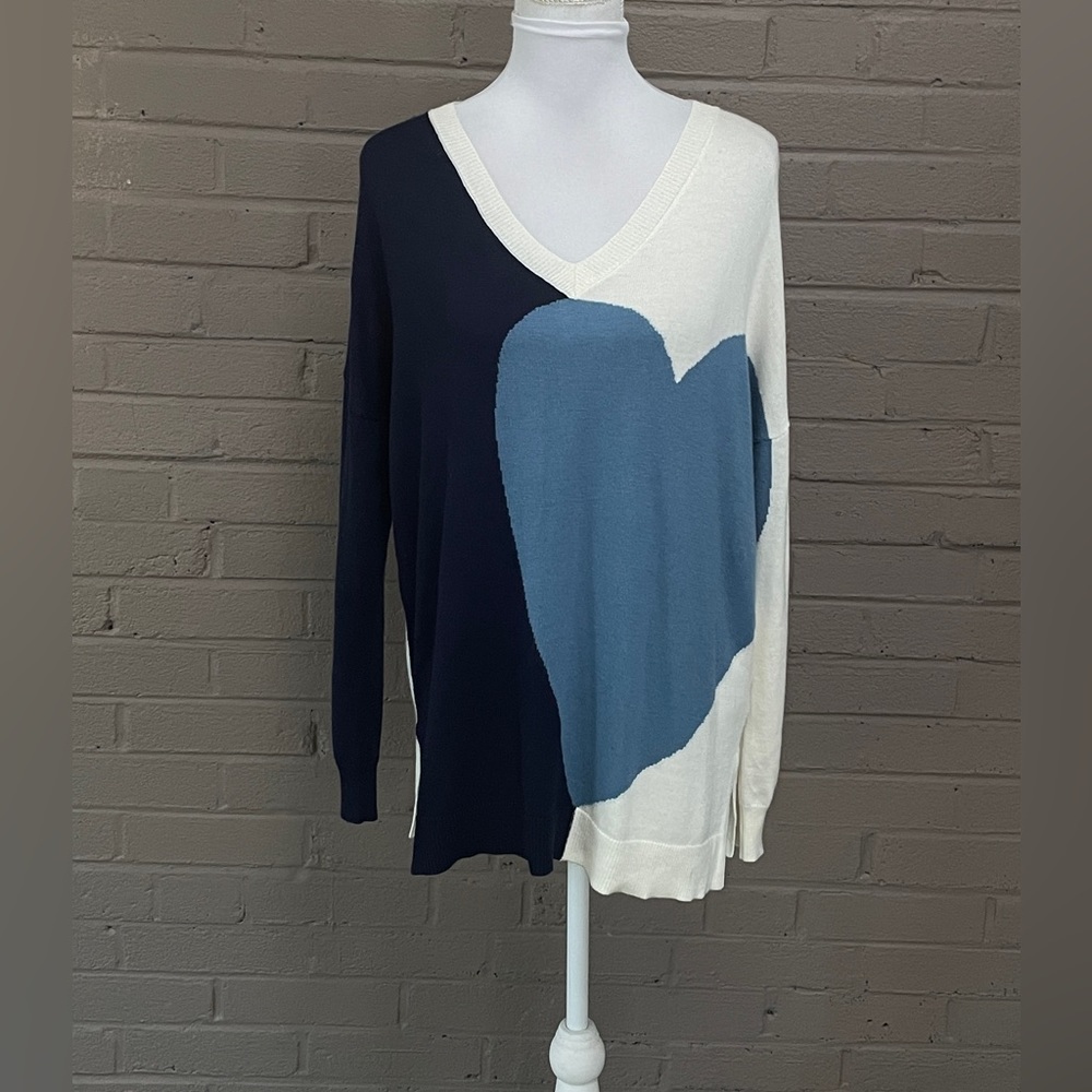 Laurie Felt  heart design knit sweater M